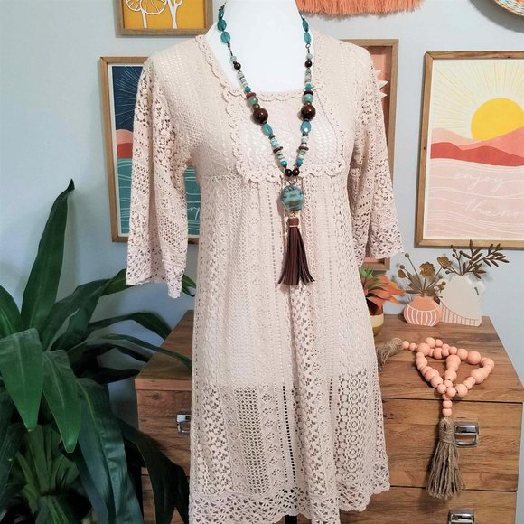 Dress. Ecru Lace & Crochet. New Directions Brand. Size 4. - Picture 13 of 13